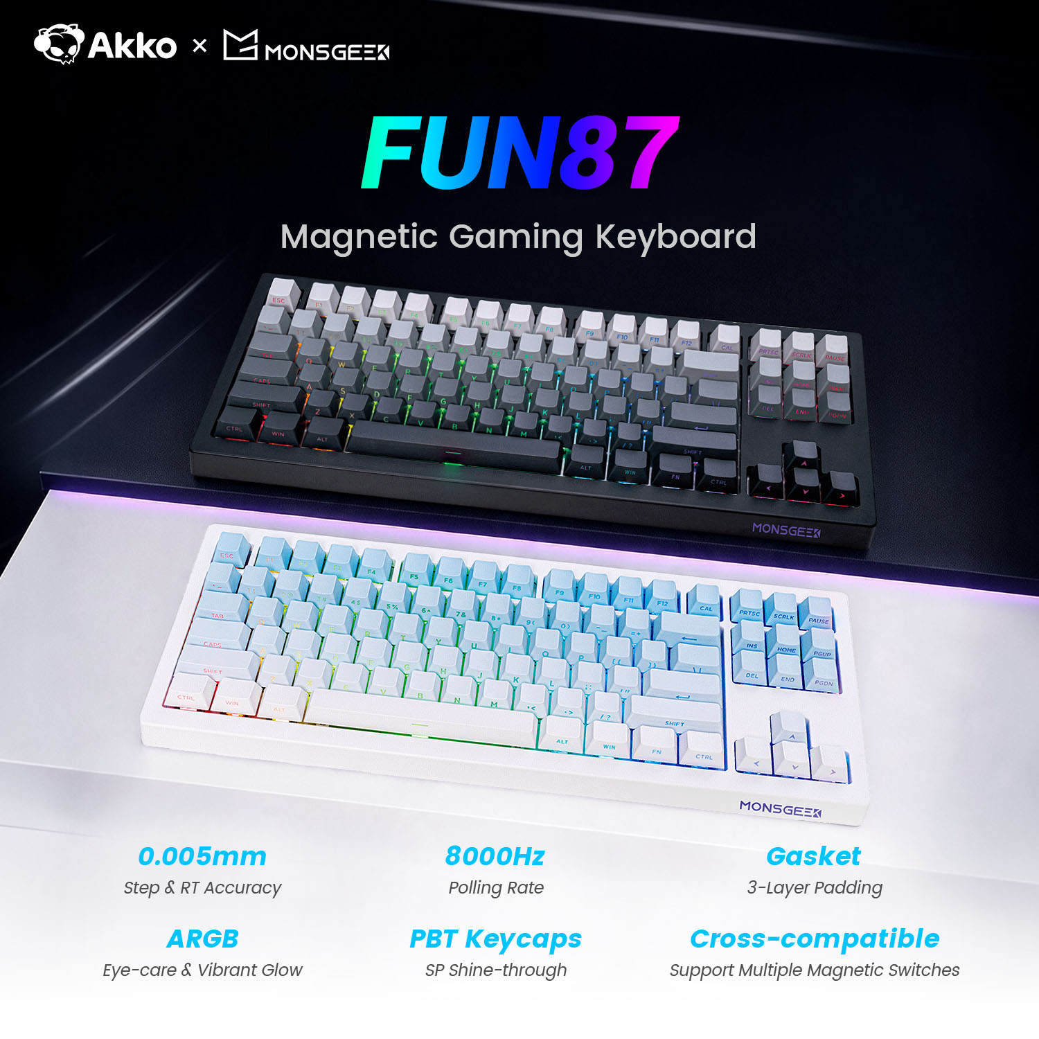 Akko x Monsgeek FUN87 HE Magne - đánh giá và giá Gaming Keyboard Tkl