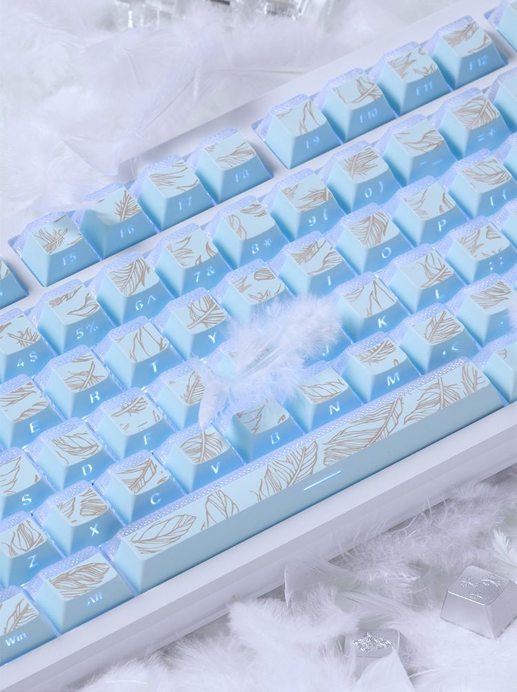 Feather Pattern 97 Keycaps Che - đánh giá và giá Gaming Keyboard Tkl