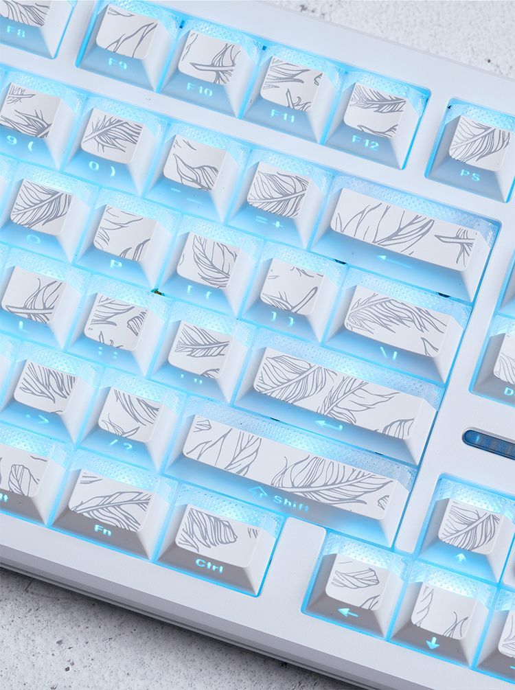 Feather Pattern 97 Keycaps Che - đánh giá và giá Gaming Keyboard Tkl