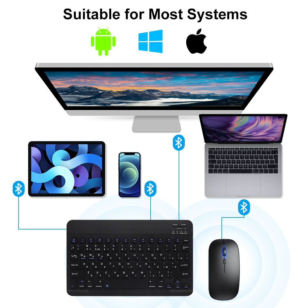 Bluetooth Keyboard and Mouse F - đánh giá và giá Gaming Keyboard Mini