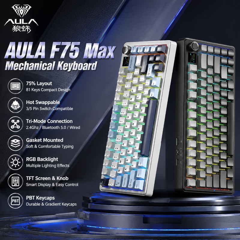 AULA F75 Max Mechanical Keyboa - đánh giá và giá Gaming Keyboard Mechanical