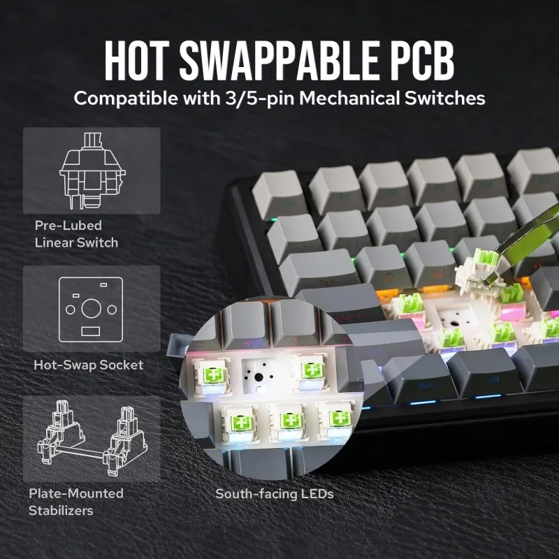 AULA F75 Max Mechanical Keyboa - đánh giá và giá Gaming Keyboard Mechanical
