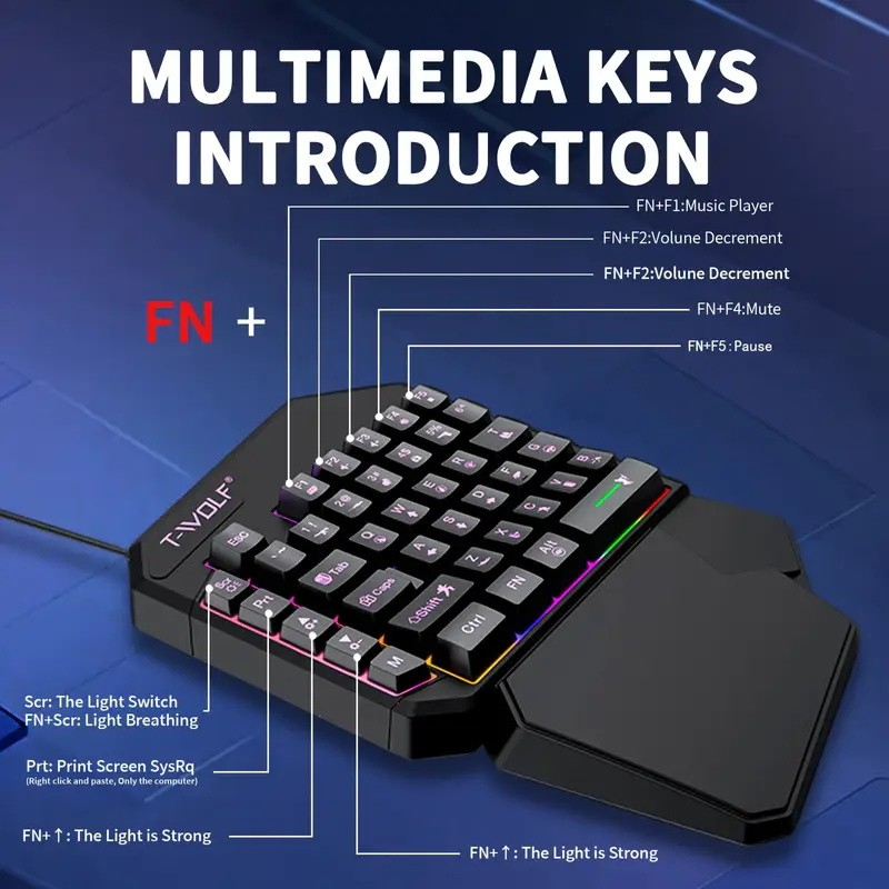 FocusOnPC TF900 2-in-1 Mobile  - đánh giá và giá Gaming Keyboard 1 Hand