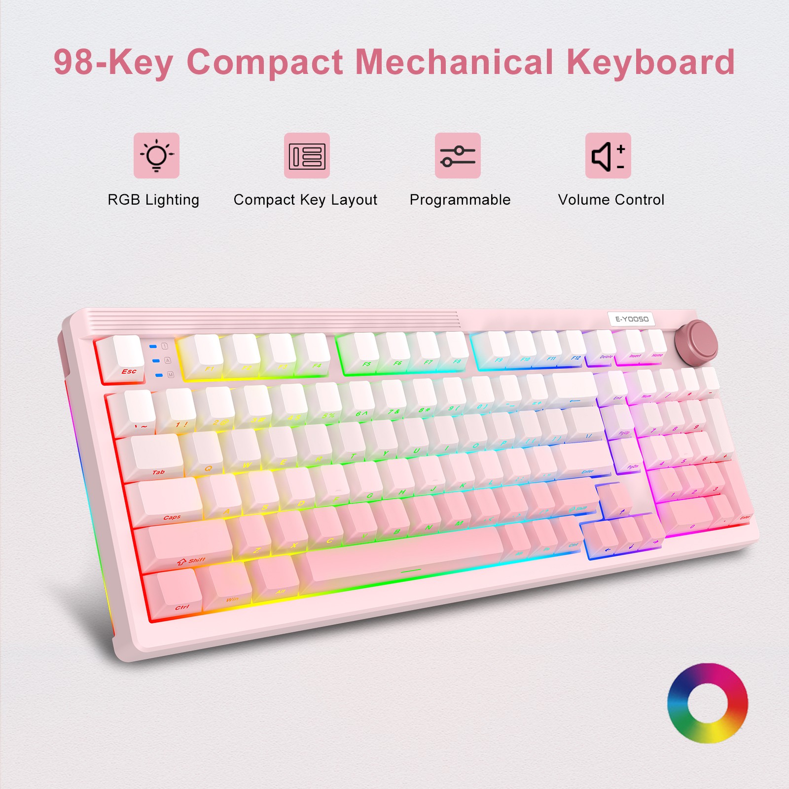 E-YOOSO 98-Key Wired Tri-mode  - đánh giá và giá Gaming Keyboard E Yooso